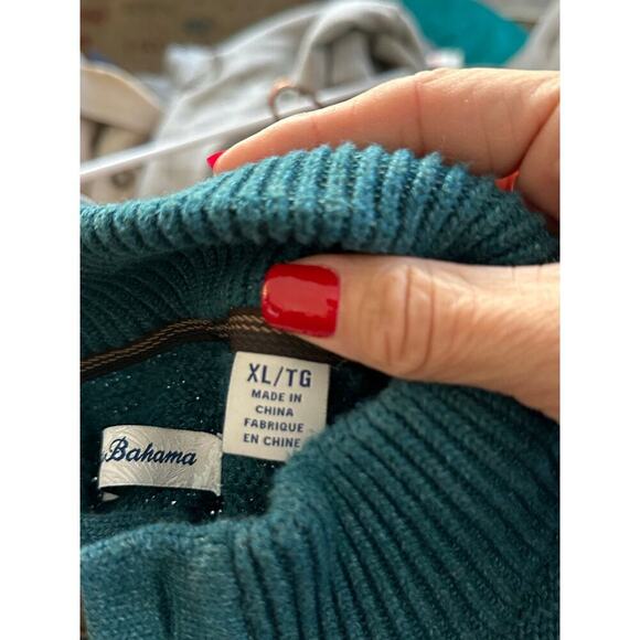 Tommy Bahama Men's Seaway Sorrento Beach Button Up Mock Neck Sweater Size XL - Picture 5 of 10